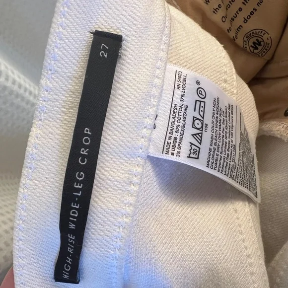 Banana Republic white high rise wide leg crop jeans - Picture 5 of 5